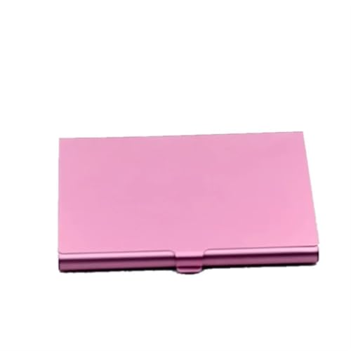 HYQOUKLR Visitenkartenhalter, Kartenetui aus Metall, Visitenkartenhalter Visitenkartenetui Aluminiumlegierung Kartenhalter Metall(Rose Red) von HYQOUKLR