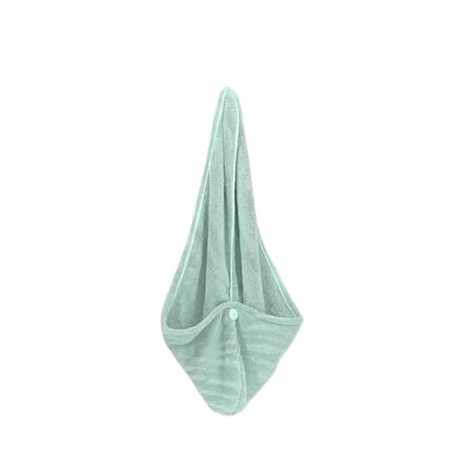Haartrocknungshaube, Duschhaube, Korallenvlies Haar Turban Handtuch Duschhaube Salongebrauch Polyester Multicolor 25x66cm(Light Green) von HYQOUKLR