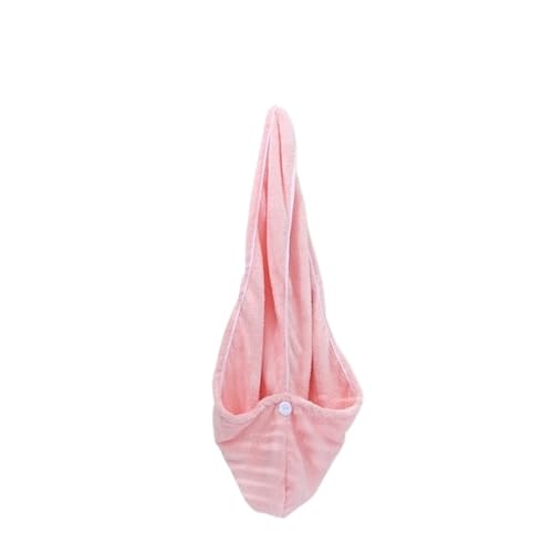 Haartrocknungshaube, Duschhaube, Korallenvlies Haar Turban Handtuch Duschhaube Salongebrauch Polyester Multicolor 25x66cm(Pink) von HYQOUKLR