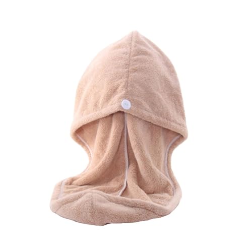 Haartrocknungshaube, Duschhaube, Polyester Flanell Badeturban Handtuch Saugfähig Schnelltrocknend 22x62 cm Multicolor(Light Brown) von HYQOUKLR