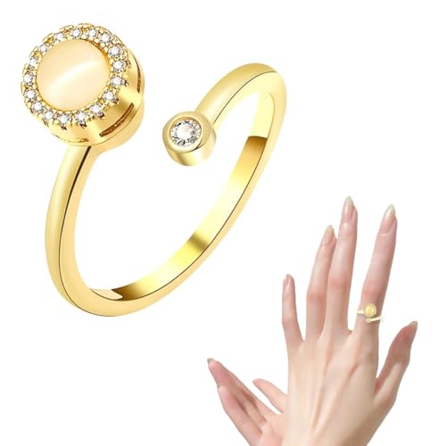 HYRKOTW Damenringe Katzenaugen-Drehring Damen-Drehring kann Unruhe lindern geeignet als für Mütter Freundinnen und Freunde von HYRKOTW