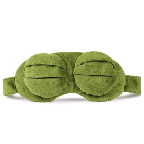 Schlafmaske Tier-Schlafmaske Frosch-Schlaf-Augenbinde lustiges Cartoon-Plüschtier für Kinder Mädchen Frauen Erwachsene von HYRKOTW