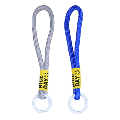Set mit 2 Schlüsselanhängern, kurzen Schlüsselbändern aus Nylon, Karabiner-Schlüsselanhängern und Schlüsselanhängern, abnehmbarem Halsband, langem Paracord-Schlüsselanhänger am Handgelenk von HYRKOTW