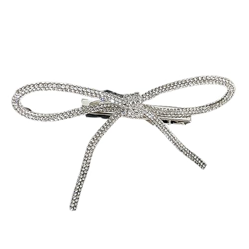 HYROOY Elegante Haarspange mit Schleife, Haarnadel, glitzernder Entenschnabel-Clip für süße Mädchen, glitzernde Strasssteine, Entenschnabel-Clip von HYROOY