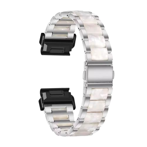HYSDFFG Harz Metall Armband Für Fenix 6s/Fenix 6s Pro/Fenix 5s/ Fenix 7s, Metallband aus Harz für Frauen Männer, Licht Mode Band Kompatibel mit Fenix 6s/Fenix 6s Pro/Fenix 5s/ Fenix 7s (12) von HYSDFFG