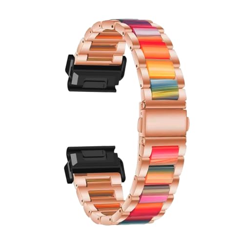 Harz Metall Armband Für Garmin Fenix 7/Fenix 6/Fenix 5 Plus/Fenix 6 Pro, Metallband aus Harz für Frauen Männer, Licht Mode Band Kompatibel mit Garmin Fenix 7/Fenix 6/Fenix 5 Plus/Fenix 6 Pro (10) von HYSDFFG