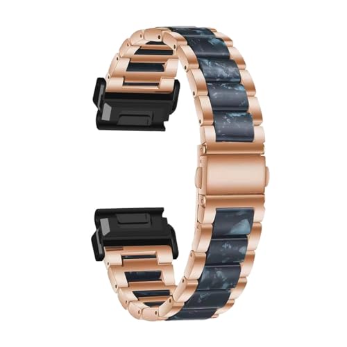 Harz Metall Armband Für Garmin Fenix 7/Fenix 6/Fenix 5 Plus/Fenix 6 Pro, Metallband aus Harz für Frauen Männer, Licht Mode Band Kompatibel mit Garmin Fenix 7/Fenix 6/Fenix 5 Plus/Fenix 6 Pro (9) von HYSDFFG