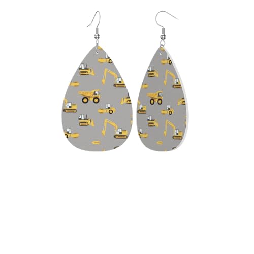 Exquisite Lederohrringe in Wassertropfenform mit doppelseitigem Druck – leicht, langlebig und stilvolles Accessoire für jeden Anlass, Einheitsgröße von HYSDPUZK