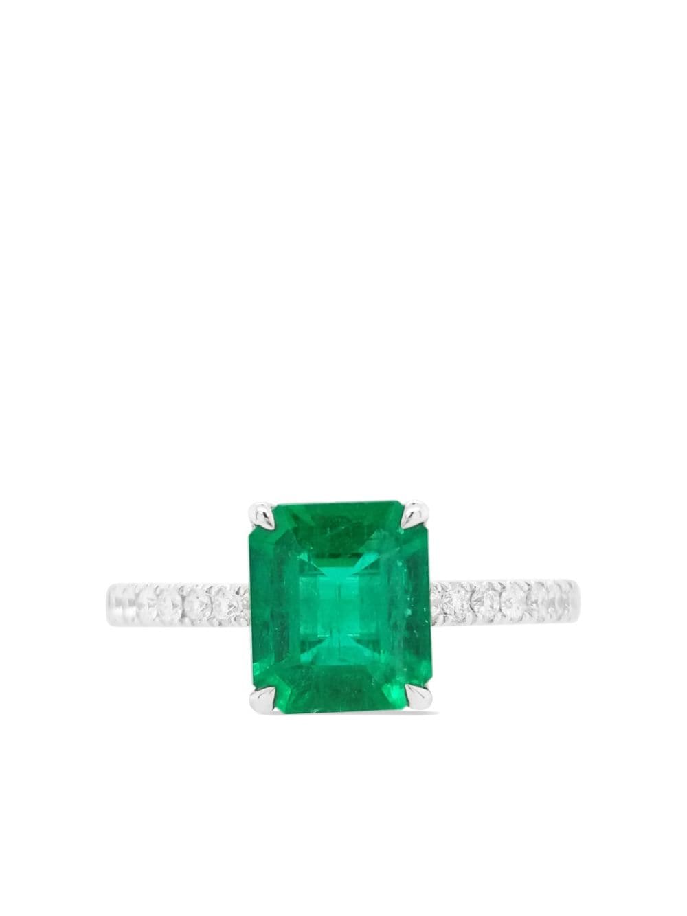 HYT Jewelry Platinring mit Smaragd und Diamanten - Silber von HYT Jewelry