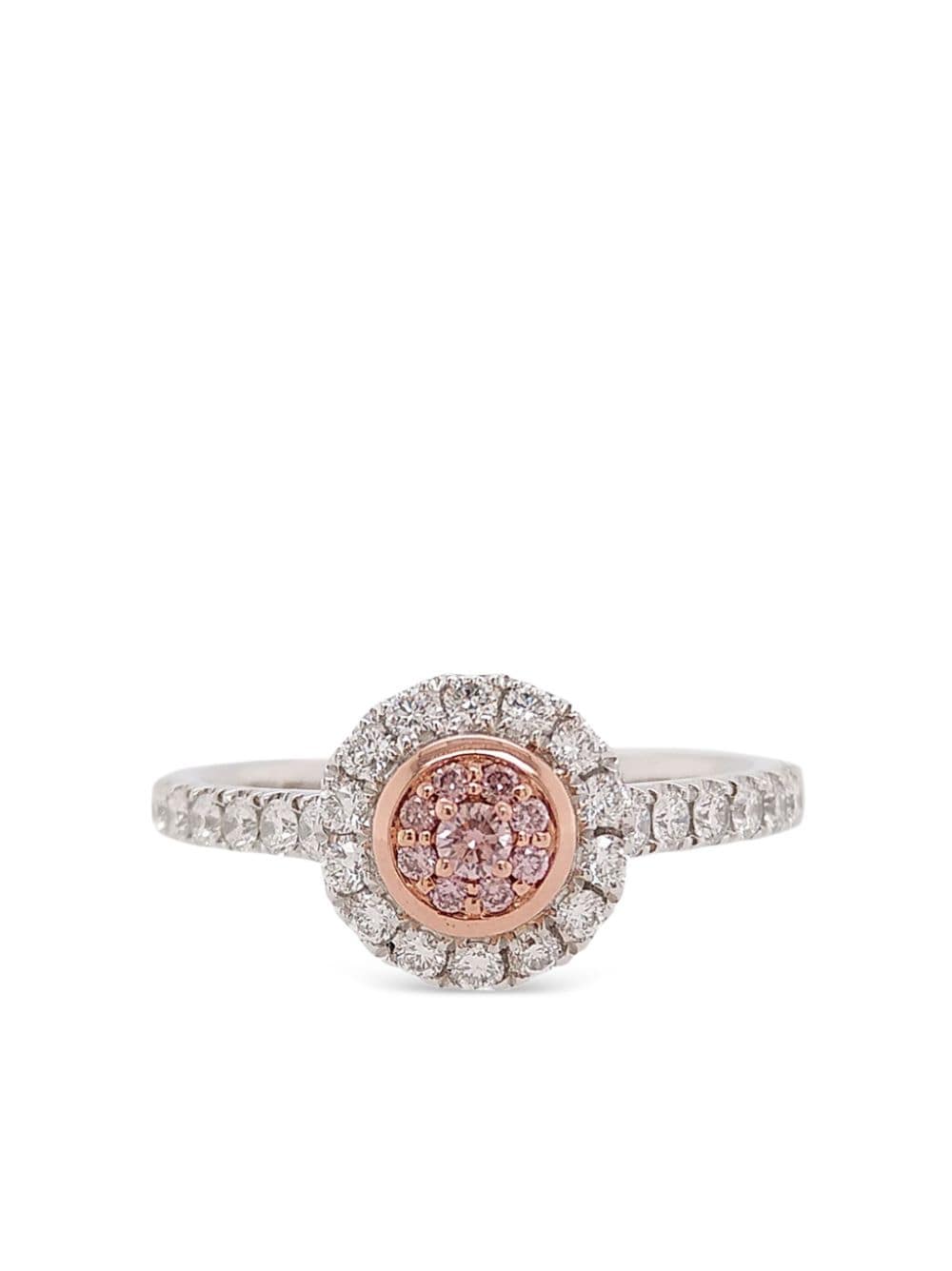 HYT Jewelry rose gold and platinum half-pavé diamond ring - Silber von HYT Jewelry