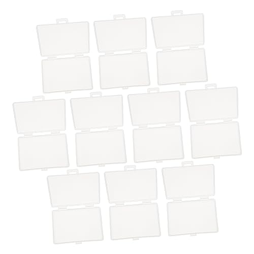 HYTROVE 10 Stück Transparente Kartenboxen Rechteckige Aufbewahrung für Batterien Visitenkarten Leicht Praktisch für Zuhause Schutz Organisation von HYTROVE