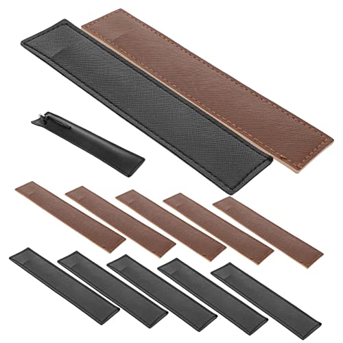 HYTROVE 12 Stck Teiliges aus Leder Stift Schutzhülle Eleganter Stift Pouch für Einzelstifte Schwarz Braun für Schreibbedarf und von HYTROVE