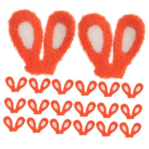 HYTROVE 20 Stück Teiliges Plüsch hasenohren Haarschmuck Ohranhänger aus Leichte Langlebige Kaninchenohren charms für Haarclips Bastelmaterial in Orange für Kreative Dekorationen von HYTROVE