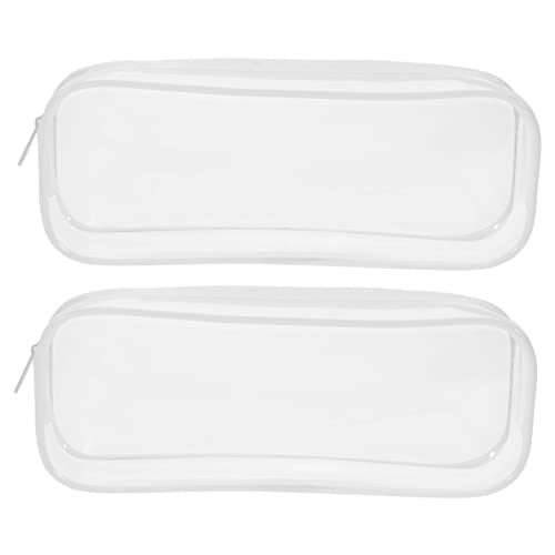 HYTROVE 2Stücke Transparente Bleistiftbeutel Multifunktionsstiftbehälter für Schule für Stifte Schreiber und Kosmetik Design mit Großem Stauraum von HYTROVE
