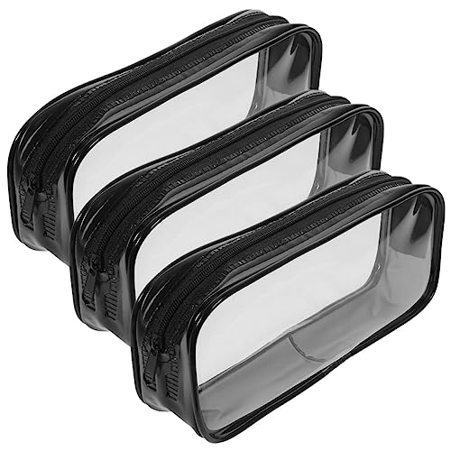 HYTROVE 3stücke Federmäppchen Aus Transparentem Material Mit Reißverschluss Groß Für Stifte Bleistifte Lineale Notizen Radiergummis Geeignet Für Schule Büro Kosmetiktasche von HYTROVE