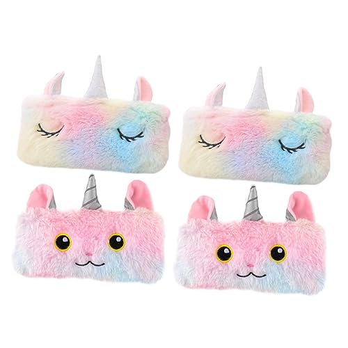 HYTROVE 4stücke Plüsch Federmäppchen Für Studenten Tragbare Stiftschachtel Mit Reißverschluss Große Kapazität Niedliches Einhorn-Design Für Schulbedarf Und Mehr von HYTROVE
