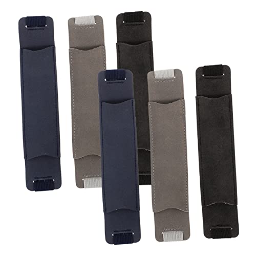 HYTROVE 6 Stück Teiliges Stifthalter aus PU Leder mit Elastischem Band für Notizbuch Schützende Stifttaschen Schwarz und Dunkelblau für Federmäppchen und von HYTROVE
