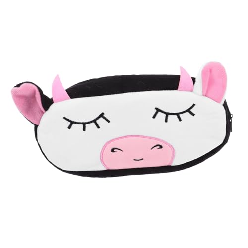 HYTROVE Kawaii Tier Pencil Case Weicher Plüsch Stiftetui Mit Reißverschluss Niedliches Rinderdesign Für Schule Und Büro Lustiger Und Dekorativer Schreibwarenbeutel von HYTROVE