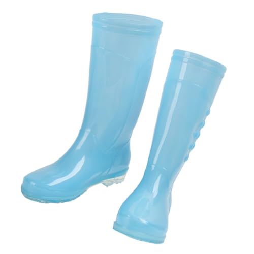 HYTROVE Transparente Damen Regenstiefel aus Robustem PVC Rutschfest und Verschleißfest Wadenhoch mit Langlebiger Sohle für Verbesserten Halt für Outdoor und Alltag bei Nassem Wetter von HYTROVE
