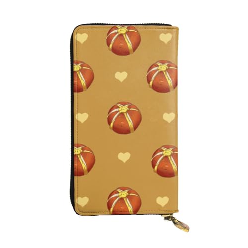 HYTTER Geldbörse aus Leder - Stilvolle und langlebige Geldbörse für Damen mit mehreren Fächern und Reißverschluss-Design Buttered Bread Muster, Schwarz, Einheitsgröße, Schwarz , Einheitsgröße von HYTTER