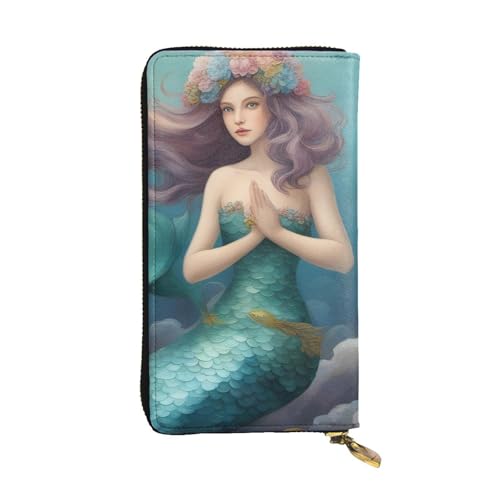 HYTTER Geldbörse aus Leder - Stilvolle und langlebige Geldbörse für Damen mit mehreren Fächern und Reißverschluss-Design Meerjungfrau Muster, Schwarz, Einheitsgröße, Schwarz , Einheitsgröße von HYTTER