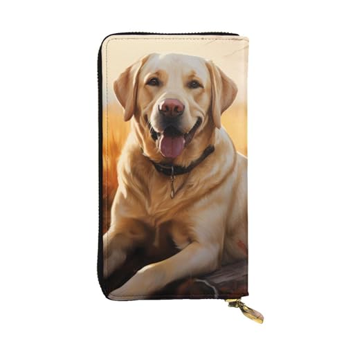 HYTTER Geldbörse aus Leder - Stilvolle und langlebige Geldbörse für Frauen mit mehreren Fächern und Reißverschluss-Design Labrador Retriever Hundemuster, Schwarz, Einheitsgröße, Schwarz , von HYTTER