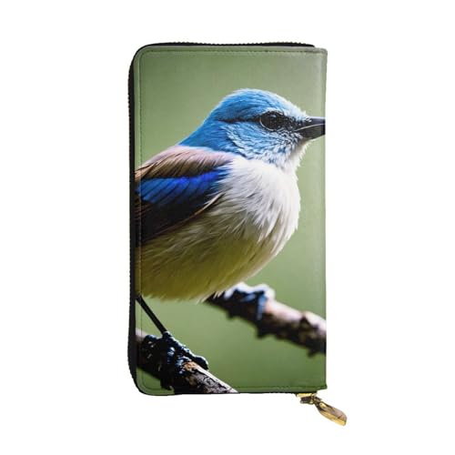 HYTTER Geldbörse aus Leder – stilvolle und langlebige Geldbörse für Damen mit mehreren Fächern und Reißverschluss-Design, ätherisches Nachtigallvogelmuster, Schwarz, Einheitsgröße, Schwarz , von HYTTER