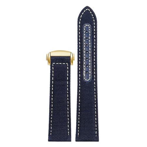 HYUOIND Kompatibel mit Omega Seamaster 300 Uhrenarmband. Kompatibel mit Speedmaster AT150. Kompatibel mit Snoopy 31032 Serie.(Blue white gold,21mm) von HYUOIND