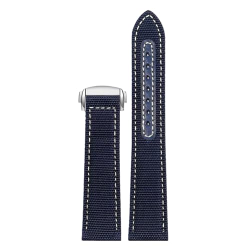 HYUOIND Kompatibel mit Omega Seamaster 300 Uhrenarmband. Kompatibel mit Speedmaster AT150. Kompatibel mit Snoopy 31032 Serie.(Blue white silver,22mm) von HYUOIND