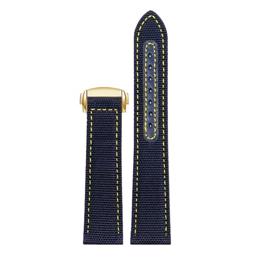 HYUOIND Kompatibel mit Omega Seamaster 300 Uhrenarmband. Kompatibel mit Speedmaster AT150. Kompatibel mit Snoopy 31032 Serie.(Blue yellow gold,19mm) von HYUOIND