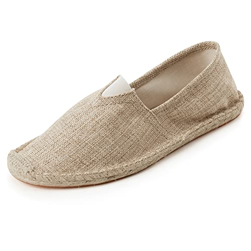 HYVEKOKA Espadrilles für Herren mit flachem Schlupfschuh, modisch, lässig, klassisch, Leinwand, Khaki, 44.5 EU HYVEKOKA Espadrilles für Herren mit flachem Schlupfschuh, modisch, lässig, klassisch, Leinwand, Khaki, 44.5 EU von HYVEKOKA