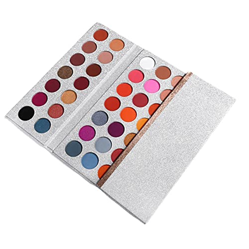 63 Farben Lidschatten-Palette Matte Glitzer-Lidschatten, Lidschatten-Lidschatten-Palette, Perlmuttartige Gefaltete Lidschatten-Palette, Hochpigmentierte, Dauerhafte Matte Glitzer-Lidschatten-Palette F von HYWHUYANG