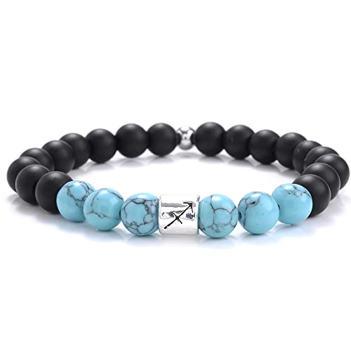 Armkette Herren, Natürlicher Türkis Achat Stein Armbänder Boho Konstellationen Armbänder Schütze Chakra Energie Edelstein Armreifen Balance Yoga Schmuck Für Frauen Männer von HYXC