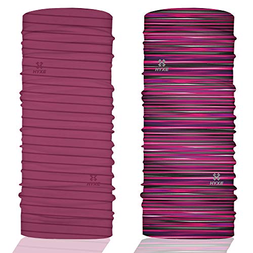 HYXE 2er Set Original Multifunktionstuch für Damen - Outdoortuch, nahtloses Halstuch, nachhaltiges Schlauchtuch, Schal, Kopftuch, Stirnband, verschiedenste Designs, 10 Tragevarianten von HYXE