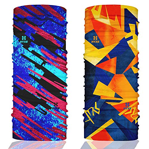 HYXE 2er Set Original Multifunktionstuch für Herren - Outdoortuch, nahtloses Halstuch, nachhaltiges Schlauchtuch, Schal, Kopftuch, Stirnband, verschiedenste Designs, 10 Tragevarianten von HYXE