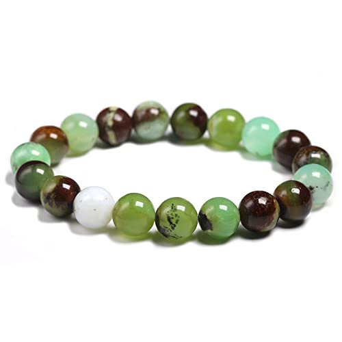 Chakra Armband Echte Steine, Schickes 10 Mm Australisches Smaragd-Stein-Armband, Chakra-Energie, Edelstein-Armbänder, Freundschaft, Yoga, Elastische Armreifen, Charm-Schmuck Für Männer Und Frauen von HYXC