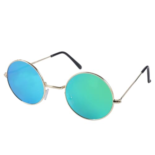 HYYZZC Damenmode Unisex Klassische Vintage Runde Metallrahmen Herrenbrille Für Augenschutz Im Freien Autofahren Reisen Straßenfotografie, E von HYYZZC