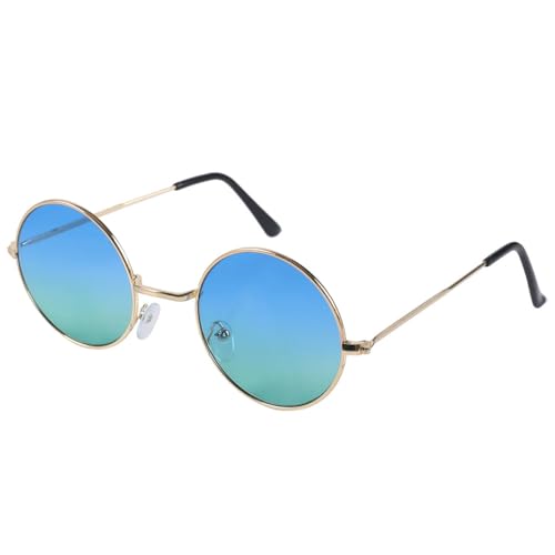 HYYZZC Damenmode Unisex Klassische Vintage Runde Metallrahmen Herrenbrille Für Augenschutz Im Freien Autofahren Reisen Straßenfotografie,B von HYYZZC