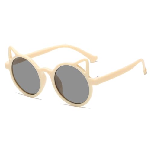 HYYZZC Katzenohren Katzenohren geformt Kinder Mode Persönlichkeit Sonnenbrille UV-Schutz Niedlich Baby,Beige von HYYZZC