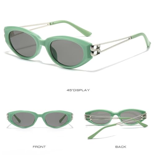 HYYZZC Vintage Kleine Damenbrille Ende Frau Retro Cat-Eye Outdoor Autofahren Mode Sonnenbrille, grün, 1PCS von HYYZZC