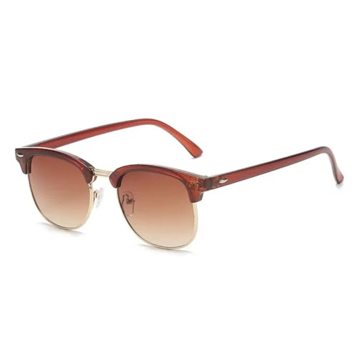 HYYZZC Vintage Sonnenbrille Sonnenschutz Angeln Outdoor Ovale Form UV400 Männer Frauen PC mit Metall Sonnenbrille,C5 von HYYZZC