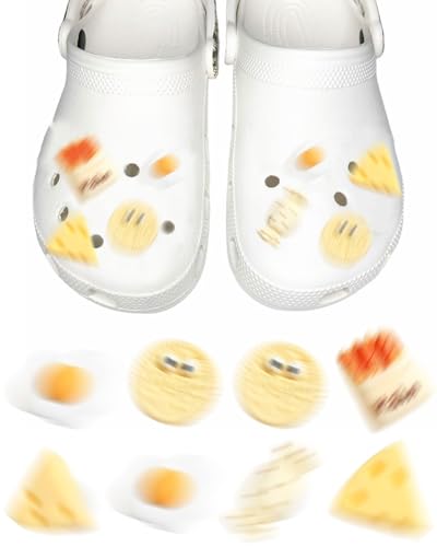 HZAOPZE 10 Stück 3D Stecker Kekse Set Schuh Charms Abnehmbare Zubehör Niedliche Cartoon Ornamente PVC DIY Zubehör Knöpfe Anstecker Dekoration Nadeln von HZAOPZE