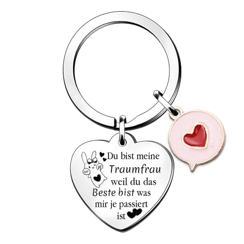 HZBLAZ Ehefrau Schlüsselanhänger Geburtstag Frau Valentinstag Weihnachten Freundin Schlüsselring Distanz Niedliche Verlobung Schätzen Hochzeitstag Traumfrau Erinnerung Andenken von HZBLAZ