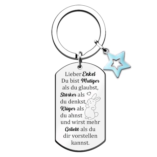 HZBLAZ Enkel Schlüsselanhänger Weihnachten Inspirierendes Abschluss Gehen Universität Ermutigen Andenken Männer Geburtstag Distanz Begleiten Andenken Beste Wünsche Schlüsselzubehör von Oma Opa von HZBLAZ