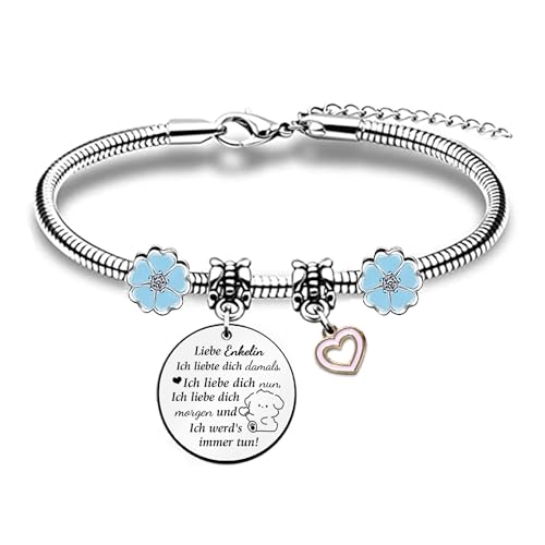 HZBLAZ Enkelin Armband personalisiertes Weihnachts Ermutigung Frauen Geburtstag Inspirierend Ich liebe dich für immer Zitate Armreif Zurück zur Schule Abschluss von Opa Oma HZBLAZ Enkelin Armband personalisiertes Weihnachts Ermutigung Frauen Geburtstag Inspirierend Ich liebe dich für immer Zitate Armreif Zurück zur Schule Abschluss von Opa Oma von HZBLAZ