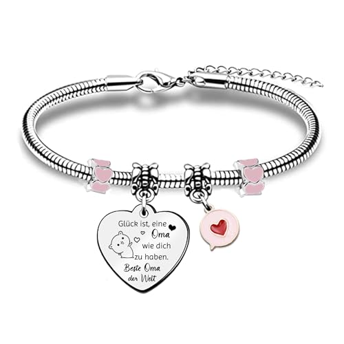 Oma Armband Personalisierte Weihnachtsgeschenke Muttertag Erntedankfest Geburtstag Wertschätzung Rosa Herz Charm Armreif Schmuck Familie Sammeln Tag Frauen Andenken von Enkel Enkelin Oma Armband Personalisierte Weihnachtsgeschenke Muttertag Erntedankfest Geburtstag Wertschätzung Rosa Herz Charm Armreif Schmuck Familie Sammeln Tag Frauen Andenken von Enkel Enkelin von HZBLAZ