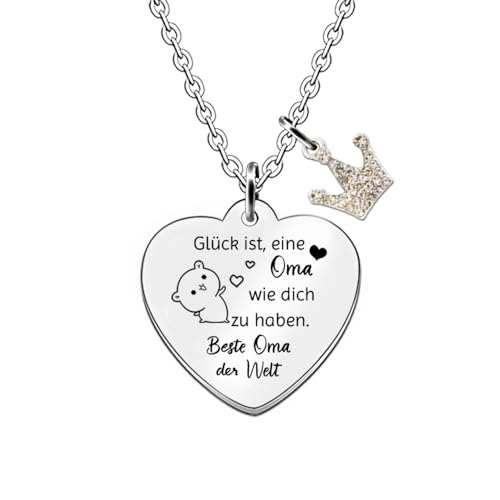 HZBLAZ Oma Charm Halskette Personalisierte Weihnachts Großmutter Muttertag Erntedankfest Geburtstag Wertschätzung Kronen Anhänger Schmuck Familie Sammeln Tag Frauen Andenken von Enkel Enkelin HZBLAZ Oma Charm Halskette Personalisierte Weihnachts Großmutter Muttertag Erntedankfest Geburtstag Wertschätzung Kronen Anhänger Schmuck Familie Sammeln Tag Frauen Andenken von Enkel Enkelin von HZBLAZ