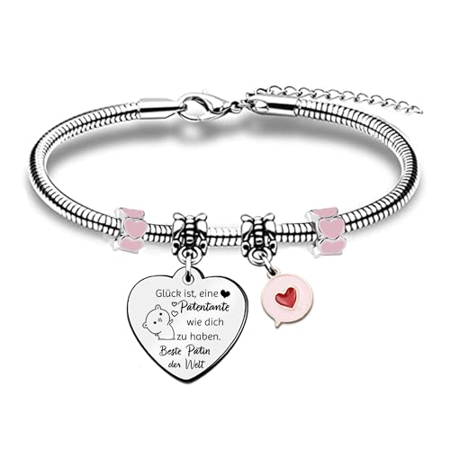 Patentante Armband Personalisierte Weihnachtsgeschenke Muttertag Erntedankfest Geburtstag Wertschätzung Rosa Herz Charm Armreif Schmuck Familie Sammeln Tag Frauen Andenken von Patenkinder Patentante Armband Personalisierte Weihnachtsgeschenke Muttertag Erntedankfest Geburtstag Wertschätzung Rosa Herz Charm Armreif Schmuck Familie Sammeln Tag Frauen Andenken von Patenkinder von HZBLAZ