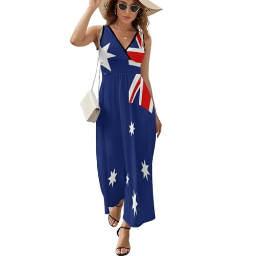 HZCRAES Sommerkleid Damen Ärmellos Australien Flagge Strandkleid Tankkleid Lose Midikleid Leicht Und Luftig Shirtkleider Strandkleid Freizeitkleid HZCRAES Sommerkleid Damen Ärmellos Australien Flagge Strandkleid Tankkleid Lose Midikleid Leicht Und Luftig Shirtkleider Strandkleid Freizeitkleid von HZCRAES