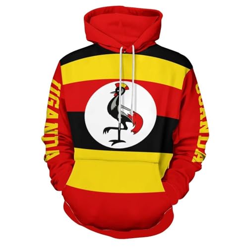 Kapuzenpullover Für Herren Mit 3D Druck Mit Uganda Flagge Modisches Unisex Kapuzenpullover Weiches Bequemes Oberteil Für Erwachsene Für Training Sport Joggen Urlaub Herbst Winter Outfit Mit Tasche S von HZCRAES